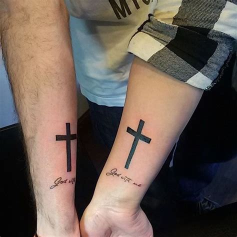 matching cross tattoos